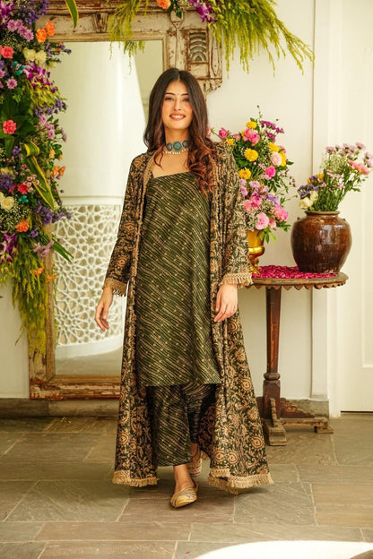 Zenia muslin kurta-shrug