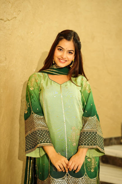 Green Paradise Short kurta set