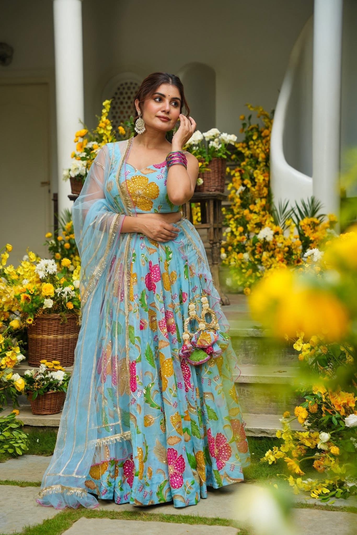 Embroidered Festive Wear Lehenga Set