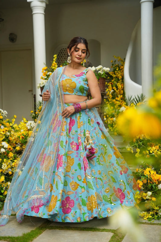 Embroidered Festive Wear Lehenga Set